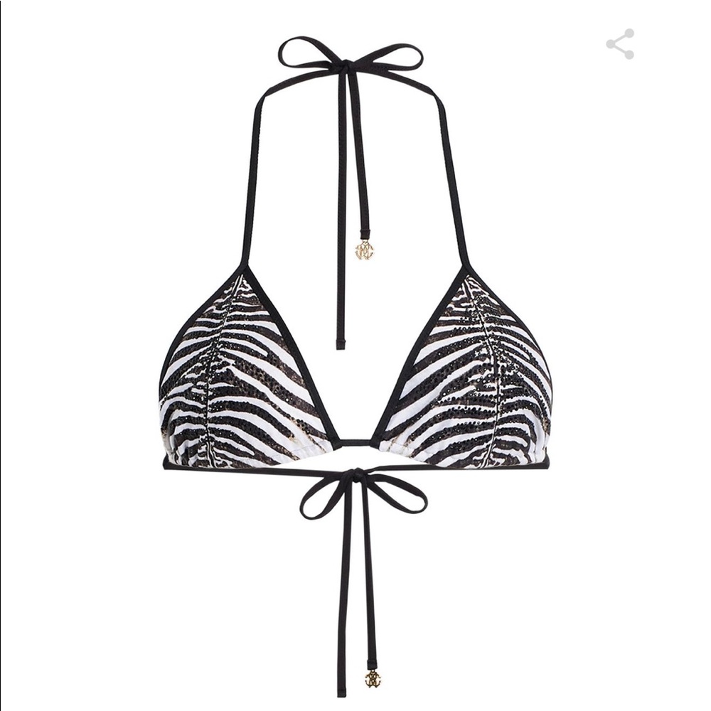 Roberto Cavalli animal print top with diamonds